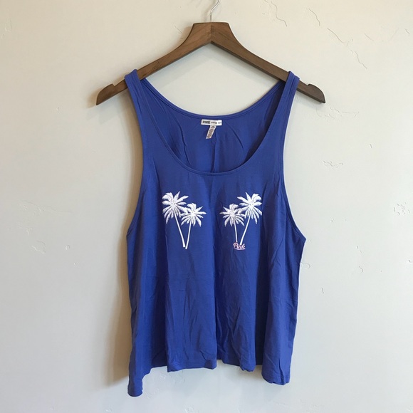 PINK Victoria's Secret Tops - PINK Super Soft Palm Trees Cropped Tank